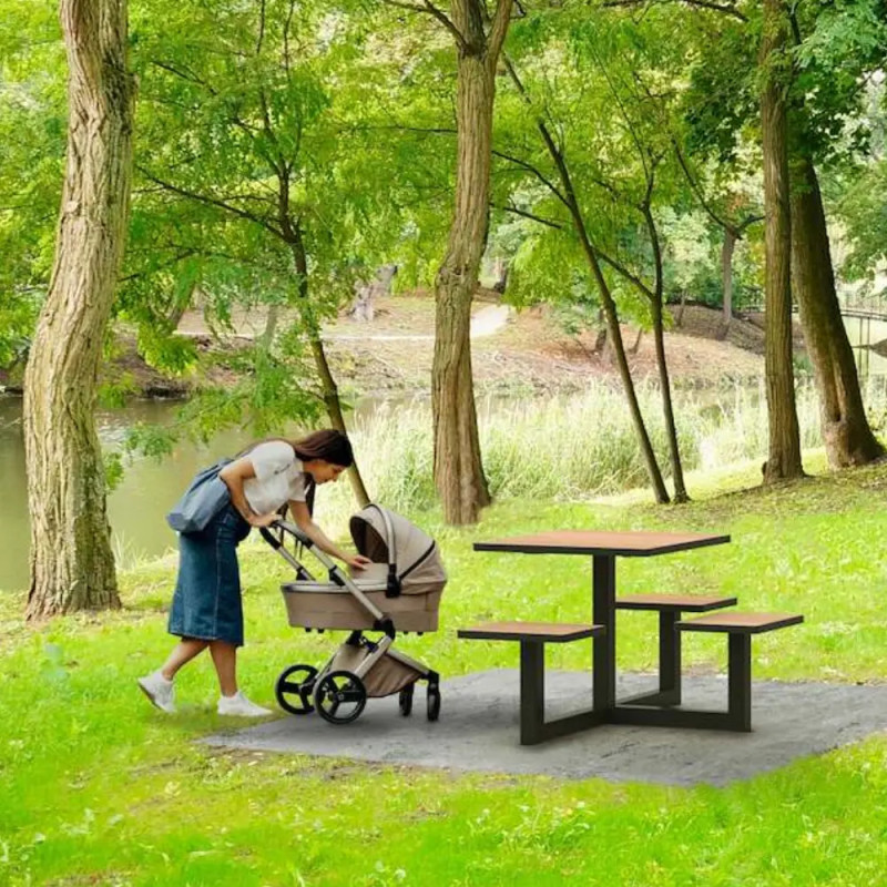 Table de pique-nique carrée PMR compact HPL Orpin Prossentiel