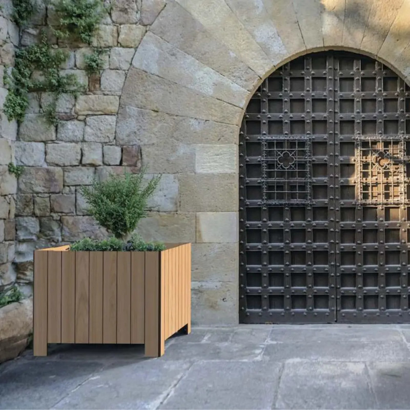 Jardinière bois carrée sur pieds Florim Prossentiel
