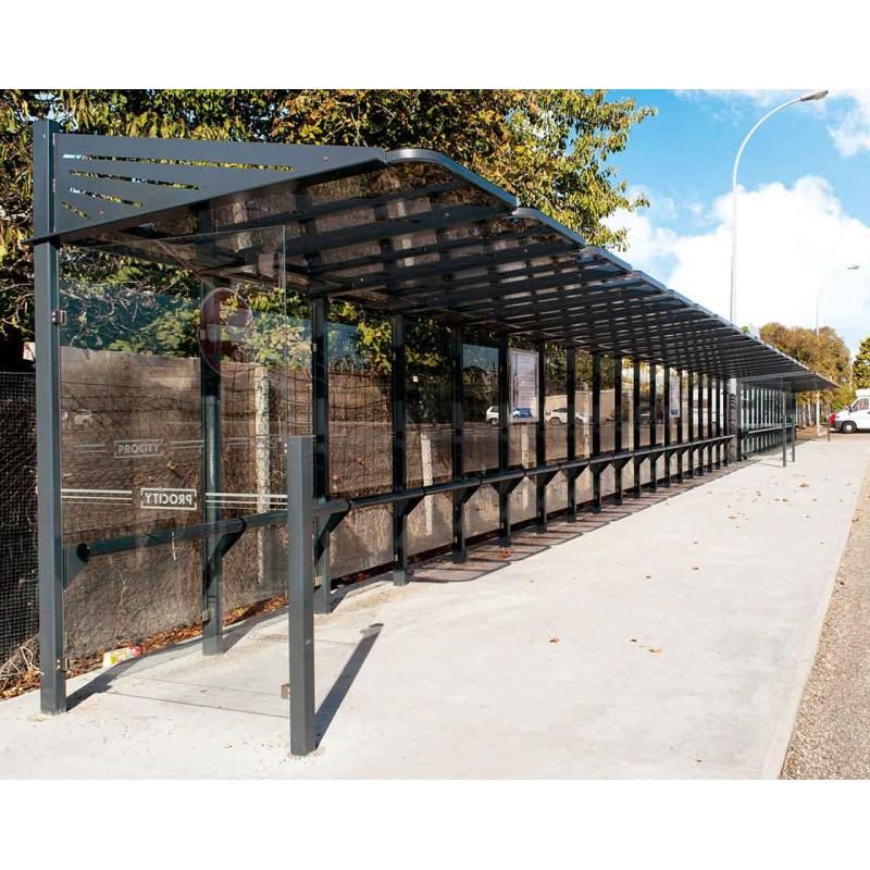 Extension Abri bus Conviviale® verre par module intermédiaire