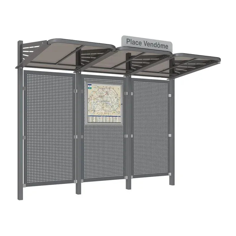 Extension Abri bus Conviviale® acier par module intermédiaire