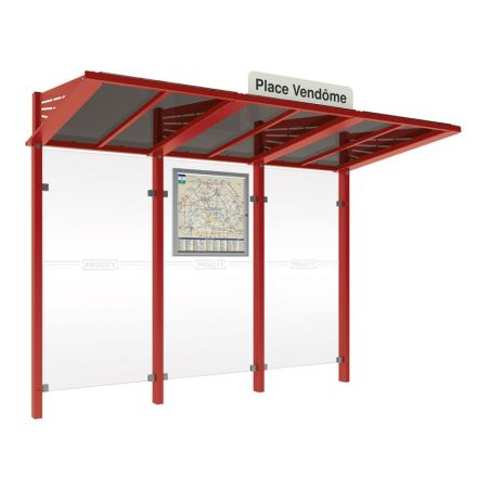 Abri bus Conviviale® avec bardages verre