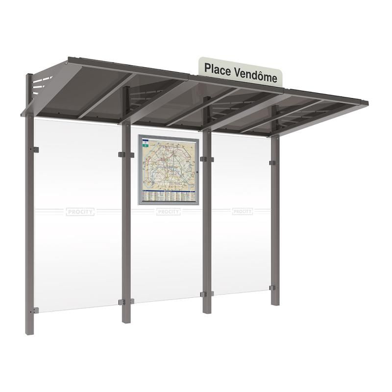 Abri bus Conviviale® avec bardages verre
