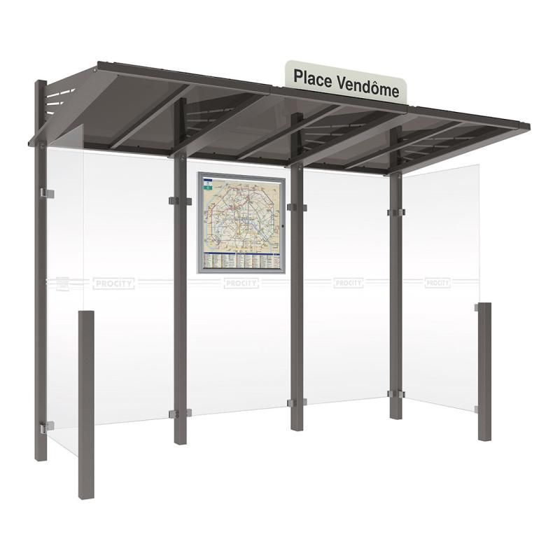 Abri bus Conviviale® avec bardages verre