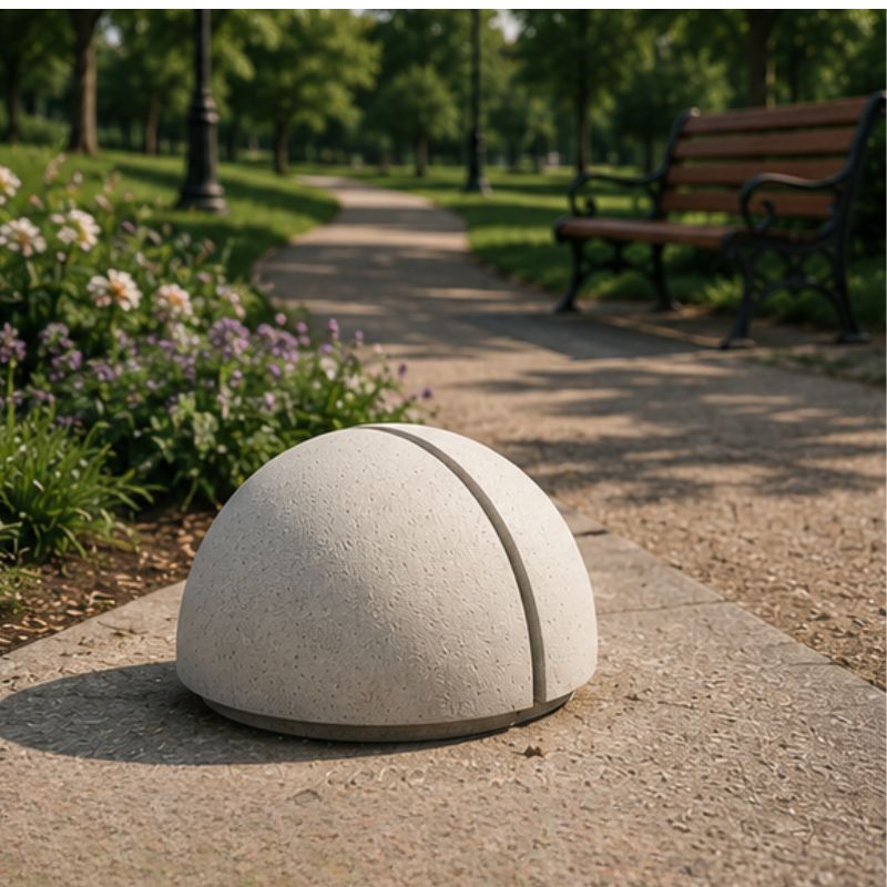 Borne anti-stationnement en béton demi-sphère Ligni | Prossentiel 