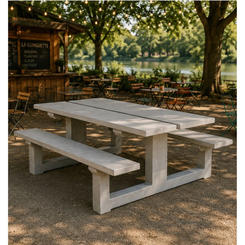 Table de pique-nique en béton Rubus 8 places | Prossentiel 