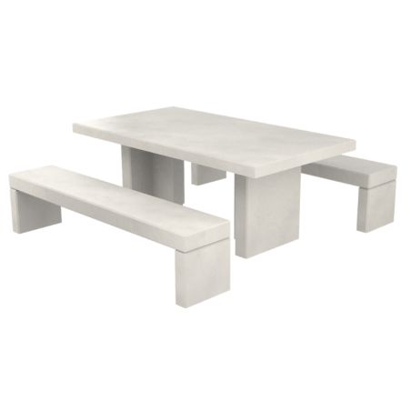 Table de pique-nique en béton Gatt 6 places + 2 places PMR| Prossentiel 