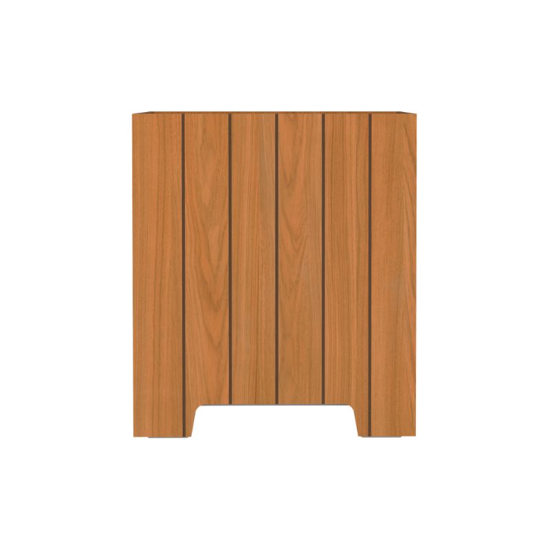 Jardinière anti-bélier carrée béton et HPL aspect bois Stopy | Prossentiel 