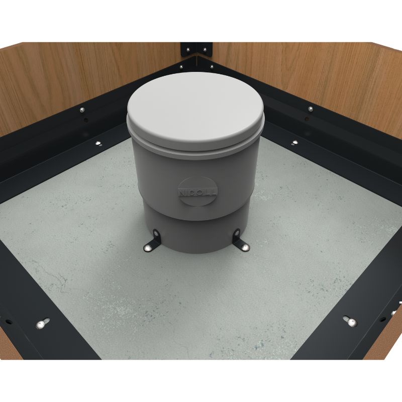 Jardinière anti-bélier carrée béton et HPL aspect bois Stopy | Prossentiel 