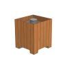Jardinière anti-bélier carrée béton et HPL aspect bois Stopy | Prossentiel 