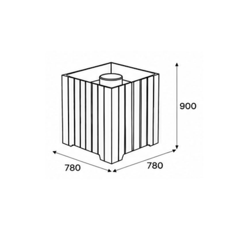 Jardinière anti-bélier carrée béton et HPL aspect bois Stopy | Prossentiel 