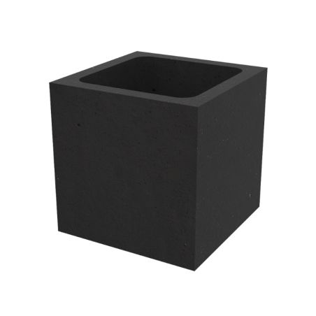 Jardinière urbaine carrée béton noir Manu - 75L | Prossentiel 