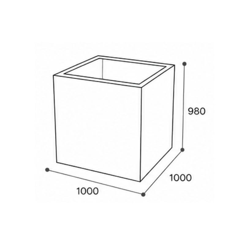 Jardinière urbaine carrée béton Manu - 680L | Prossentiel 