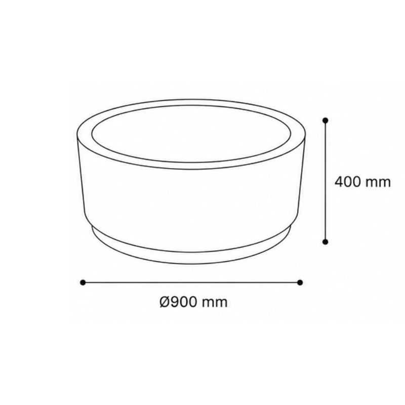 Jardinière extérieure ronde en béton blanc Gravy | Prossentiel 