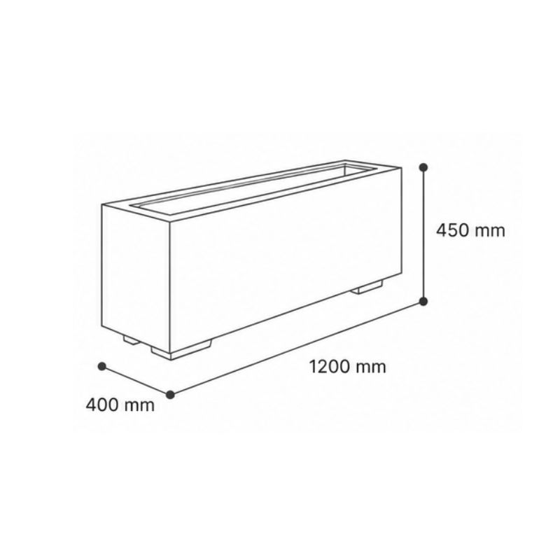 Jardinière urbaine rectangulaire en béton gravillons Gravy - 120L | Prossentiel 