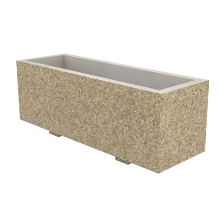 Jardinière urbaine rectangulaire en béton gravillons Gravy - 120L | Prossentiel 