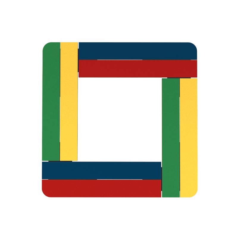 Banquette enfant carrée multicolore Ninou 8 places | Prossentiel 