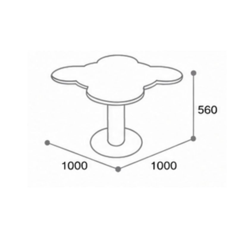 Table enfant ronde ou fleur stratifié compact HPL Tiny | Prossentiel 