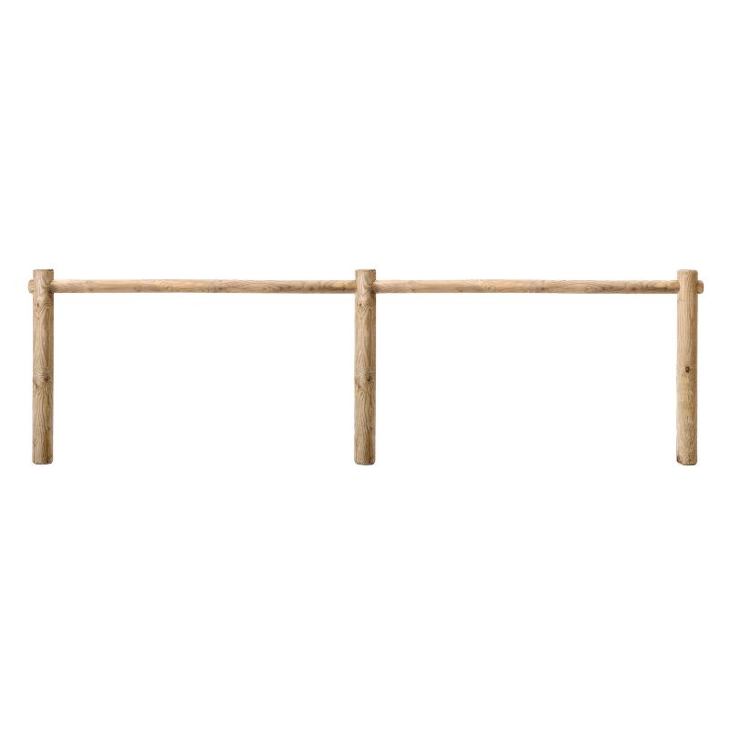 Barrière d'appui vélos modulable en bois