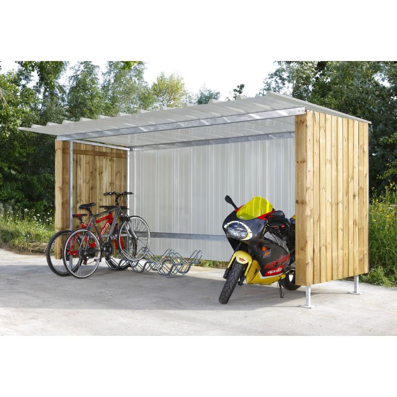 Abri extérieur en bois à vélos-motos en bois