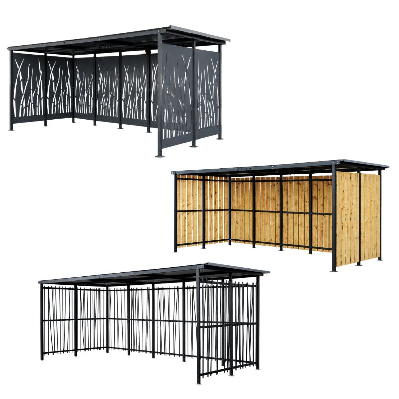Abri vélos ouvert 2 x 5 m