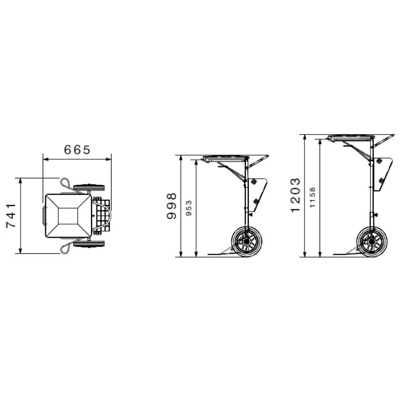 Chariot de voirie pour sac poubelle de 150 litres