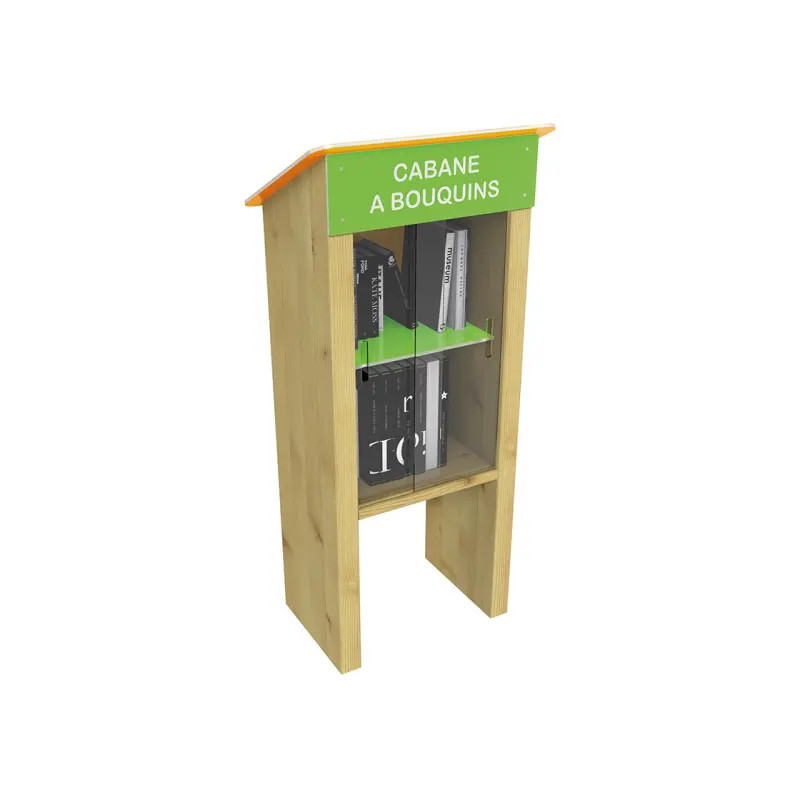 Cabane à livres en bois