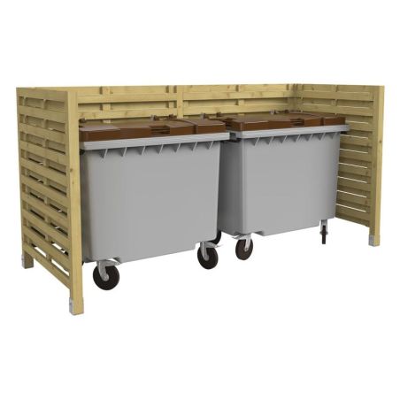Cache-conteneurs en bois double Turin