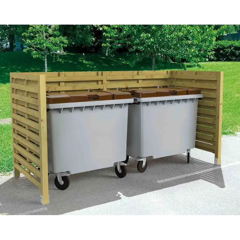 Cache-conteneurs en bois double Turin