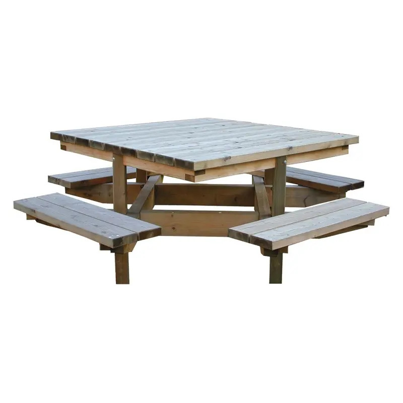 Table de pique-nique carrée en bois Dublin