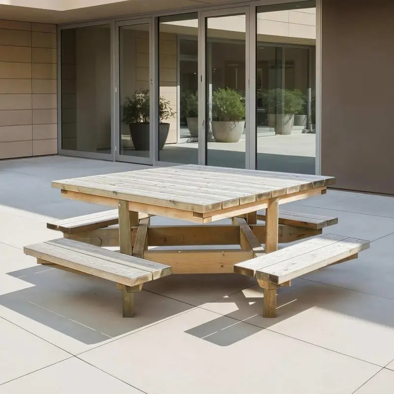 Table de pique-nique carrée en bois Dublin