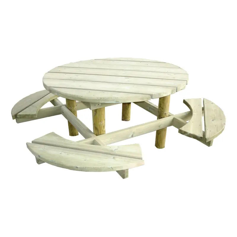 Table de pique-nique ronde en bois Dublin
