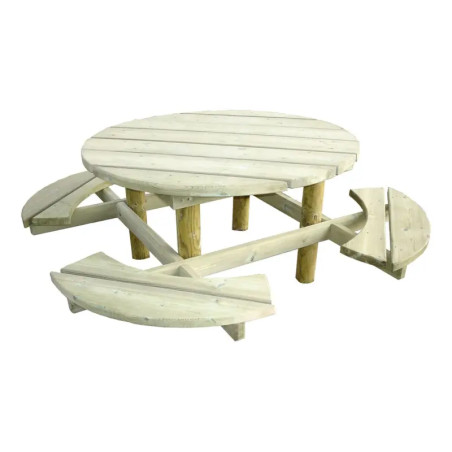 Table de pique-nique ronde en bois Dublin