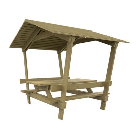 Table de pique-nique Turin avec toit en bois