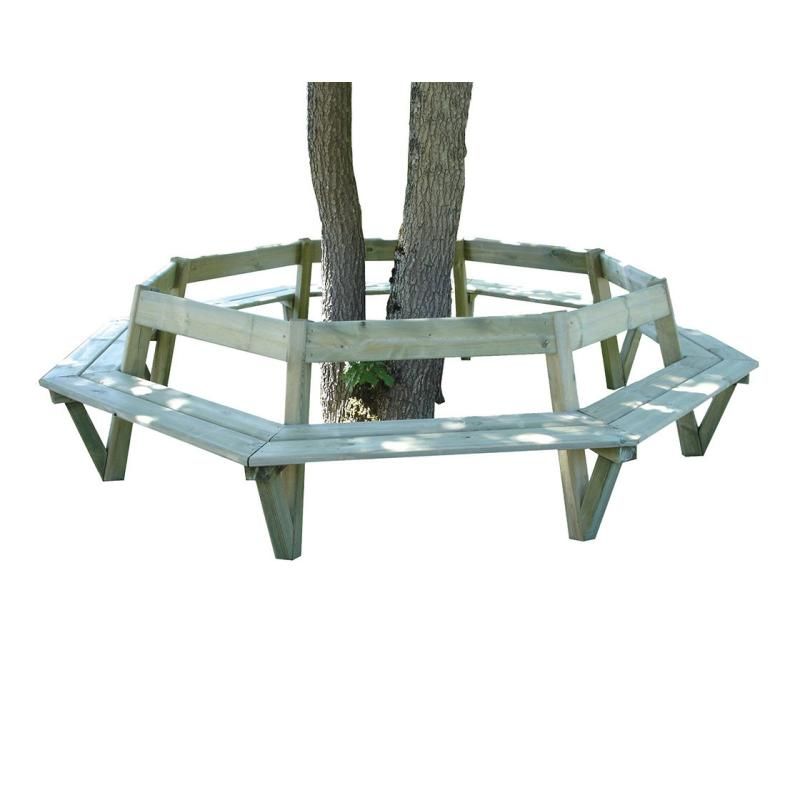 Banc tour d'arbre en bois Turin