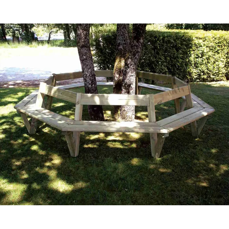 Banc tour d'arbre en bois Turin