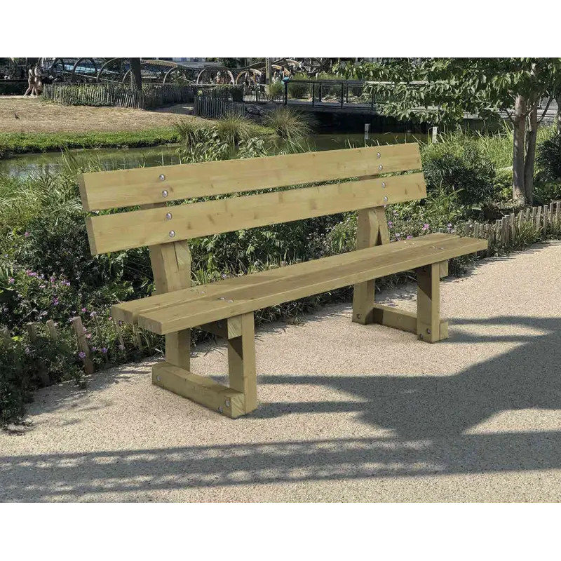 Banc public en bois traité Porto