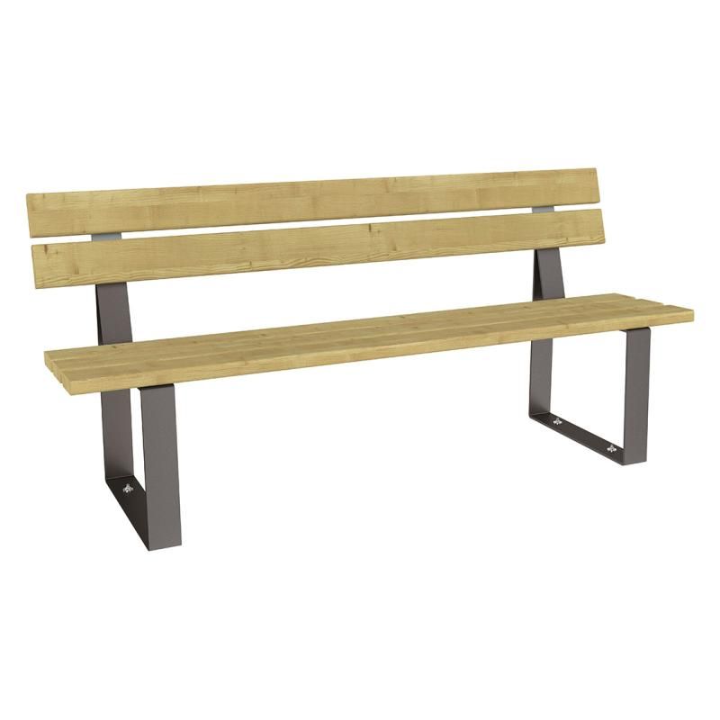 Banc public acier et bois Riga