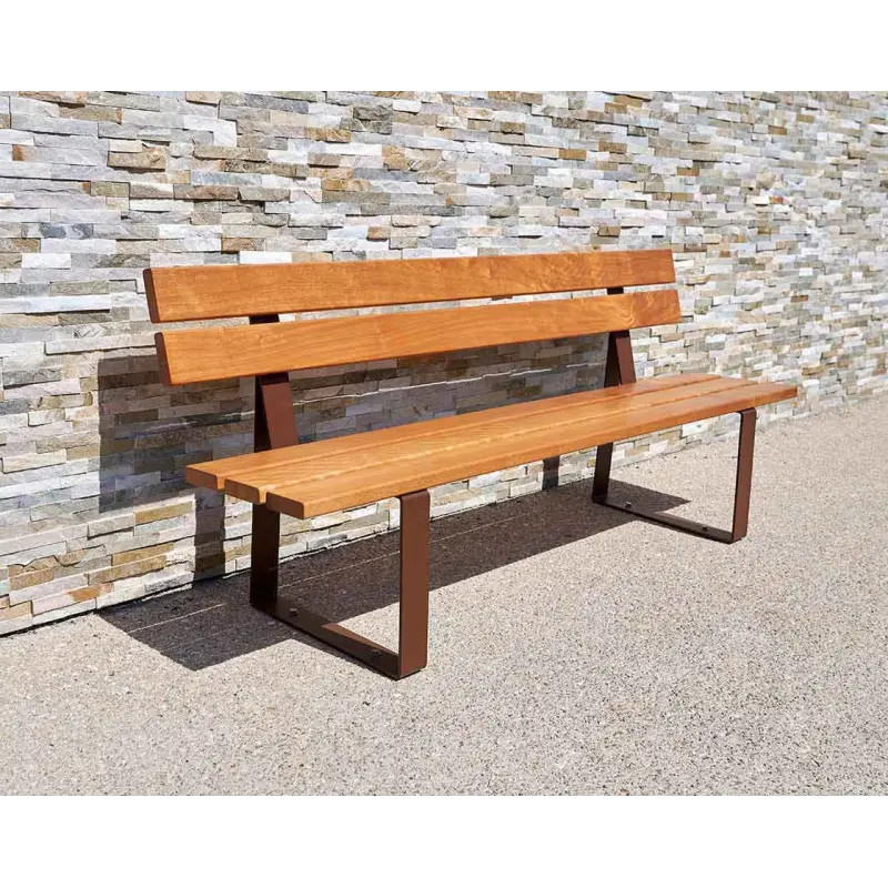 Banc public acier et bois Riga