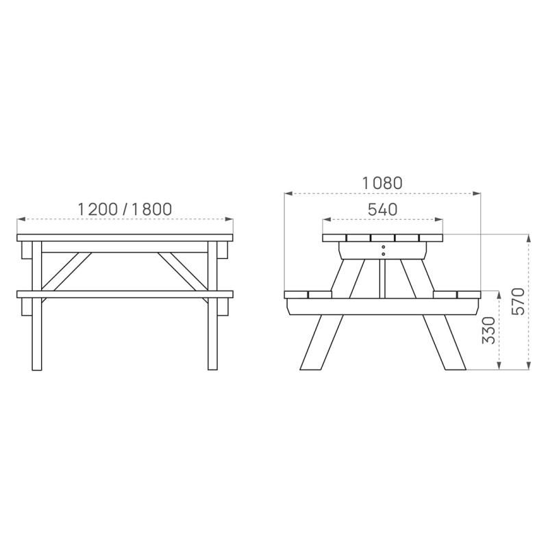 Table de pique-nique en bois pour enfants Turin