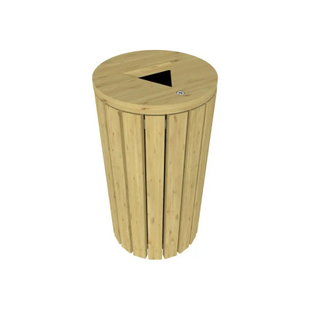 Poubelle ronde en bois Genève - 110L