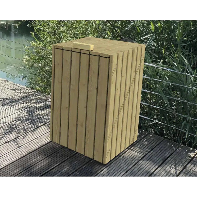 Corbeille en bois avec couvercle Turin - 160L