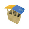 Corbeille en bois tri sélectif avec toit Turin - 2 x 100L