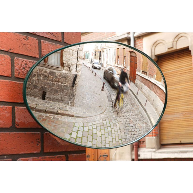 Miroir de sécurité ovale haute visibilité - Ø 56 cm