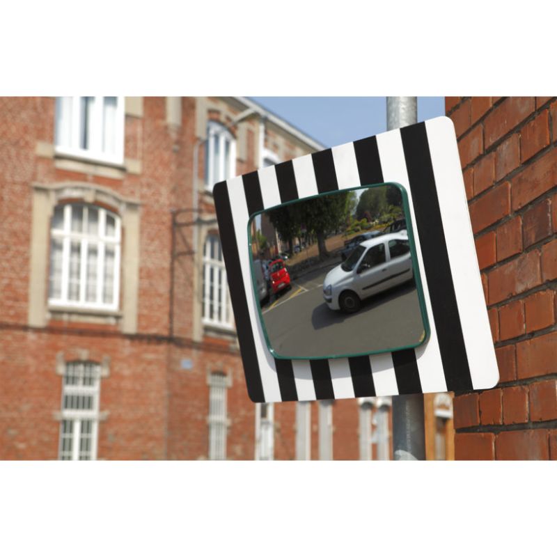 Miroir routier réglementaire - cadre rayé