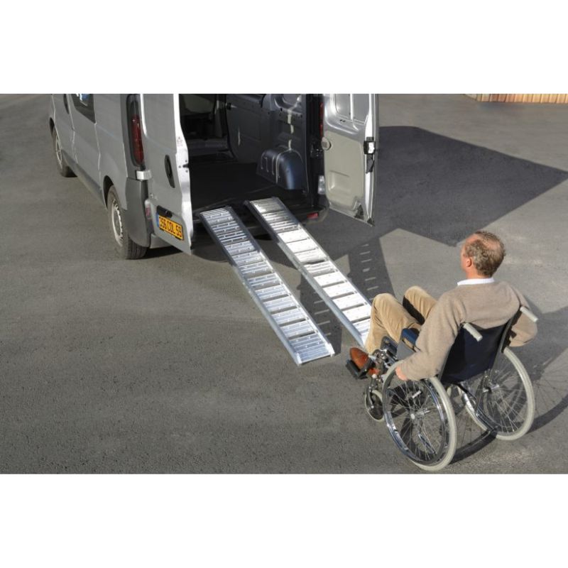 Lot de 2 rampes PMR en aluminium lisse