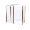 Abri fumeurs en bois exotique et polycarbonate