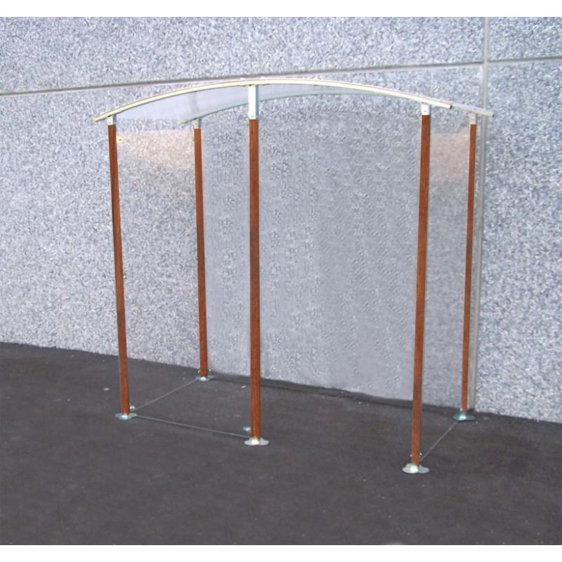 Abri fumeurs en bois exotique et polycarbonate