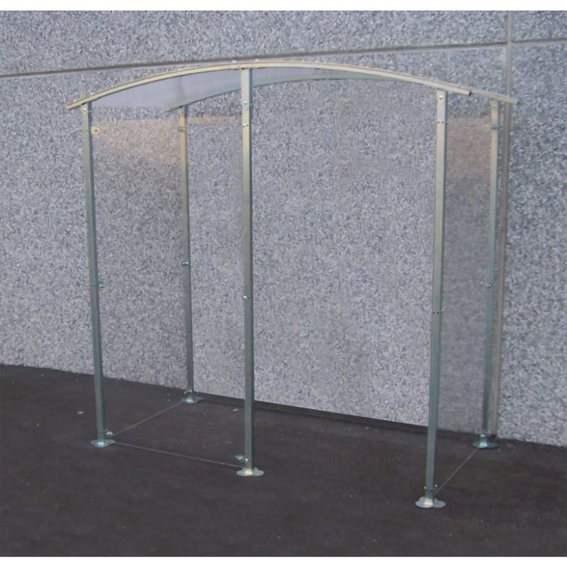 Abri fumeurs en acier zingué et polycarbonate