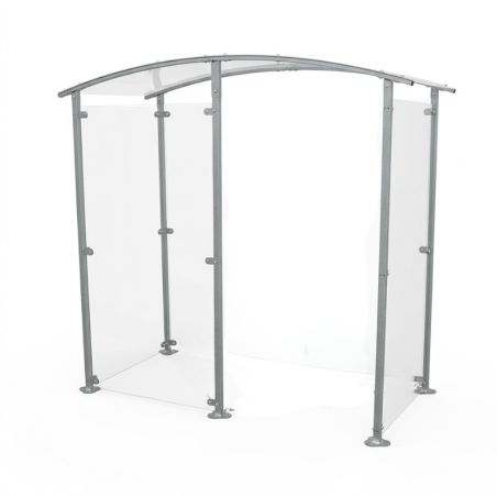 Abri fumeurs en acier zingué et polycarbonate