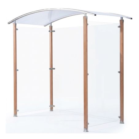 Auvent abri fumeurs mural en polycarbonate
